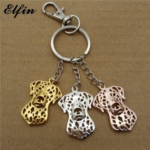 Elfin Trendy Dalmatian Key Chains Gold Color Silver Color Animal Pet Memorial Jewellery Dog Key Rings