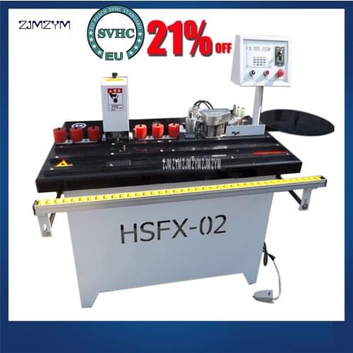 HSFX-02 Wood Furniture Pvc Mdf Veneer Rubber Double-sided Adhesion Glue Trimming Curve Edge Banding Machine 220V/380V 0.3-3.0mm