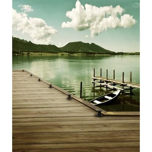 Lake Hill Boat Photography Backdrops Photo Props Studio Background 5x7ft