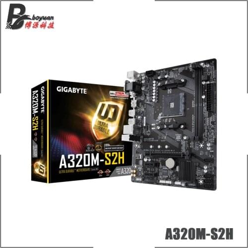 Gigabyte GA A320M S2H M-ATX AMD A320/DDR4/M.2/USB3.1/STAT3.0/SSD/New/32G/Double Channel/support R9 3900X Socket AM4 Motherboard