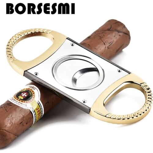 Hot sale stainless steel cigar scissors portable cigar cutter tools travel cigar knife accessories smoking pocket gadgets