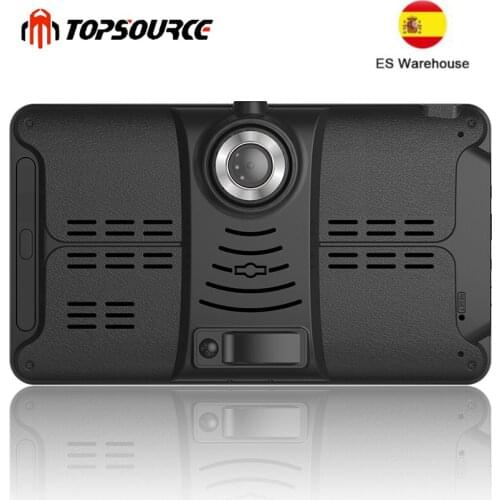 TOPSOURCE Spain Warehouse 7 inch Windows CE 256M/8G Android 768M/16G 1G/16G Car Truck GPS Navigation With Dash camera