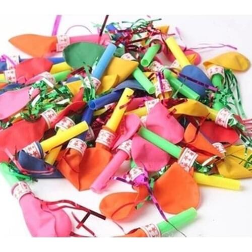 Classic Small Balloon Toys For Chilren 50pcs/lot OR 50PCS/bag Whistle Called Horn Gold Festival Party Balloon