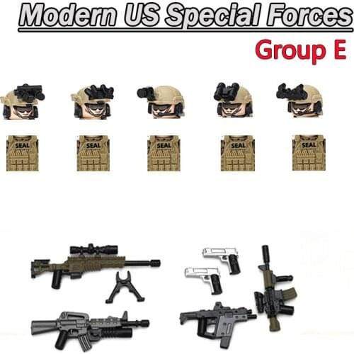 Military Wars Series Building Block Mini brick figures Modern US Special Forces Police Assembled ww2 brick Toys Kids Gifts