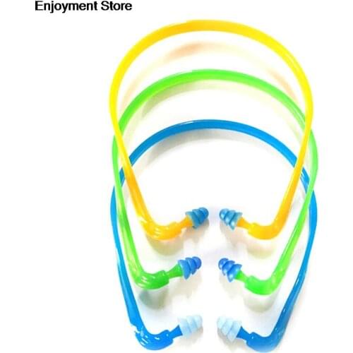 Hot! 1Pcs Swim Reusable Hearing Protection Noise Reduction Earplugs Earmuff Silicone Corded Ear Plugs Ears Protector