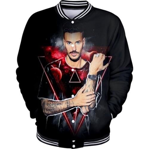 M. Pokora Sweatshirt 3D Unisex Tracksuit Baseball Jacket Women/Men Harajuku Streetwear Rapper Matt Pokora Clothes Kawaii Tops