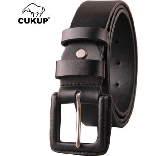 CUKUP Mens Unique Designer Retro Needle Buckles Men Cow Skin Leather Anti Allergy Belts Male Casual Styles Jeans Belt Man NCK185