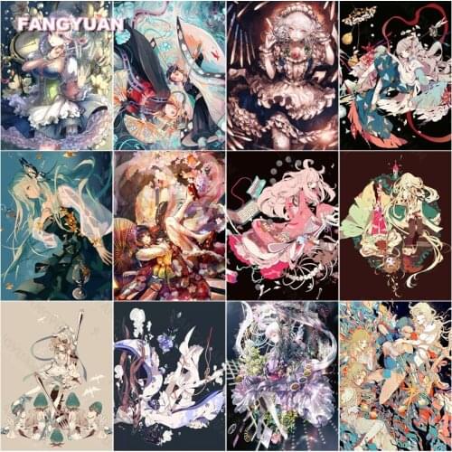 Diamond Painting Kit Anime Girlswith Long Hair Uniform Cross Stitch Kits Full Square Round Drill Diamond Embroidery Home Decor