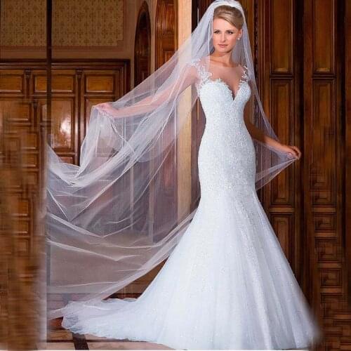 2016 New Appliques Sweetheart Cap Sleeve Beaded Sexy Backless Bridal Dresses vestido de noiva Cheap Mermaid Wedding Dresses