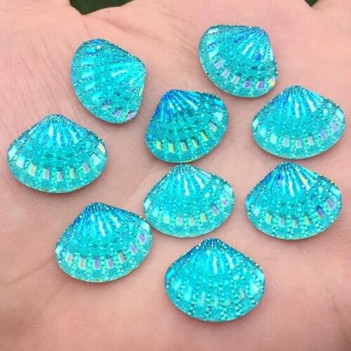 Wholesale100pcs 15*18mm AB Resin drop Flatback shell Rhinestone crystal gem stone DIY Wedding Accessories -HE99