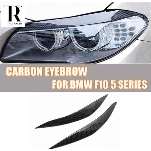 F10 Carbon Fiber Front Lamp Eyebrow Sticker Trim Cover for BMW F10 5 Series 520i 528i 530i 535i 520d 525d 530d Headlight Eyelid