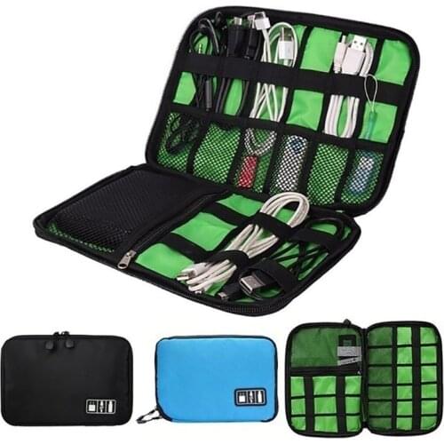 1PCs Portable USB Cable Storage Bag Gadget Organizer USB Charger Power Bank Holder Bag Digital Electronic Accessories Pouch Case