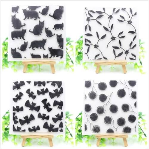 KSCRAFT Leaves/Cats/Bats Transparent Clear Silicone Stamp/Seal for DIY scrapbooking/photo album Decorative clear stamp