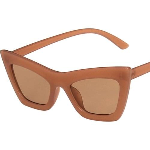 Cat Eye Frame Sunglasses Women Men Green Pink Lens UV400 Protection Girl Sexy Ladies Fashion Outdoor Eyewear