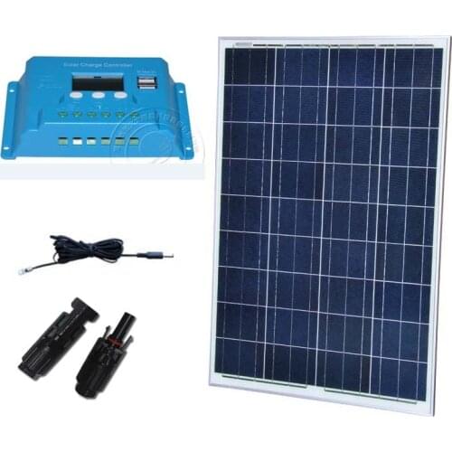 Solar Set 100w Solar Panel 12v Battery Cargador Solar Charge Controller 12v/24v 10A Caravana Camping Motorhomes Car LED Light