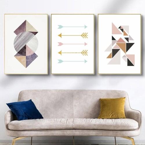 Modern Minimalism Abstract Geometric Arrow Canvas Art Painting Home Decoration For Living Room Corridor Porch Mural Frameless