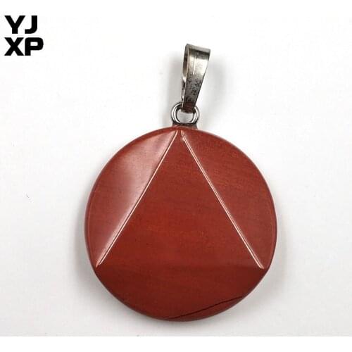 YJXP Classic Style Silver Plated Star of David Triangle Shape Red Stone Pendant