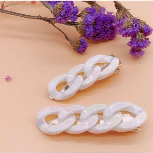 Korean Style Hair Clip Retro Acrylic Ring Stitching Twist Girl Nostalgia Hairpin Headdress for Women Fashion Hair Accessories