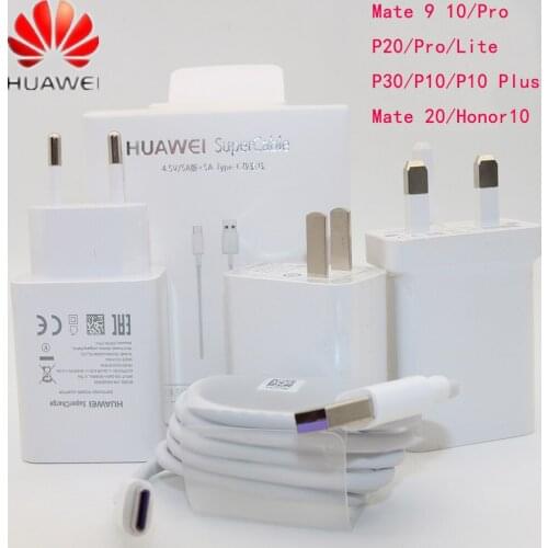 Original Huawei Mate 9 10 20 P10 Plus P20 Pro Honor V10 Supercharge Fast Quick Super Charger 4.5V5A Type-C USB 3.0 Type C Cable