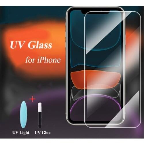 UV Liquid Tempered Glass For IPhone X XS XR Max 11 Pro Max SE 2020 Screen Protector For iPhone 6 6S 7 Plus 3D Full Glue UV Glass
