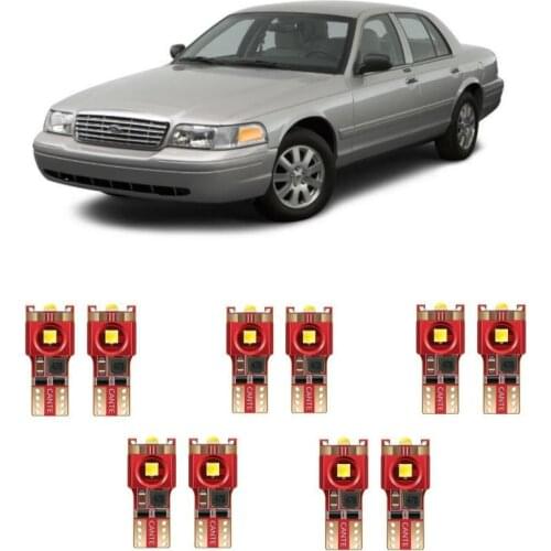 10pc w5w Car LED lighting For ford crown victoria e150 e250 e350 edge escape escort festiva flex freestar interior light kit