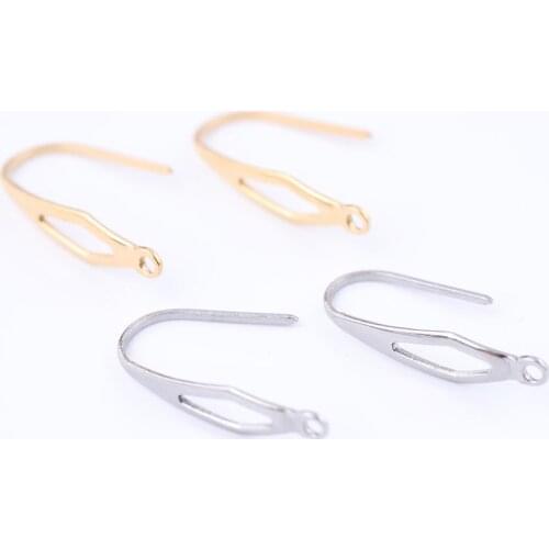 Onwear 20pcs Stainless Steel gold plated Earring hooks diy ear wire connector findings for making jewelry