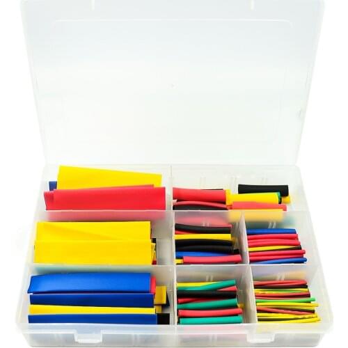 328pcs/set Heat Shrink Tube Assorted Insulation Shrinkable Tube 2:1 Wire Cable Sleeve Kit Plastic case