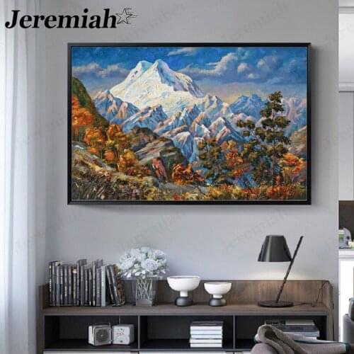 Abstract Autumn Mountains Landscape Canvas Painting Vintage Forest Imitation Oil Painting Painting Wall Art Modern Room Decor
