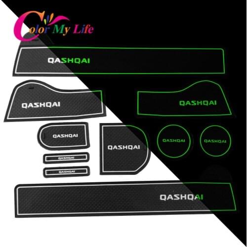 Accessories for Nissan Qashqai J10 2008 2009 2010-2013 2014 Car Gate Slot Pad Non-Slip Cup Mats Anti Slip Door Groove Mat