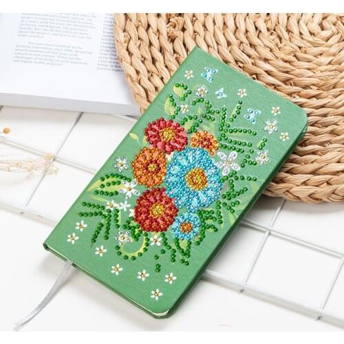 80 Pages Diamond Painting Notebook DIY Flower Special Shaped Diamond Embroidery Cross Stitch Diary Book For Kids With Gift Box