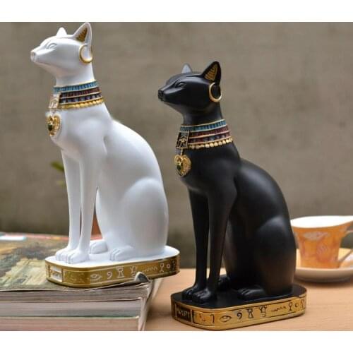 24CM LARGE- WHOLESALE EGYPTIAN MYTHOLOGY SUPPLIES # HOME GOOD DECORATIVE ART - EGYPT SEKHMET BASTET LOVE CAT GOD ART STATUE