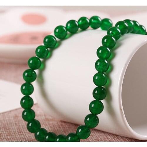 Natural Green Chalcedony Beads Round Loose Stone Beads For Jewelry Making DIY Bracelet Necklace 4/6/8/10/12/14mm Pick Size
