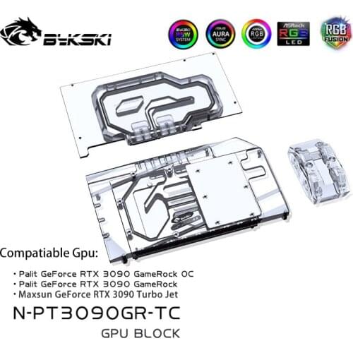 Bykski GPU Active Backplate Block For Palit RTX 3090 GameRock / Maxsun 3090 TURBO JET,VRAM Radiator Water Cooler N-PT3090GR-TC
