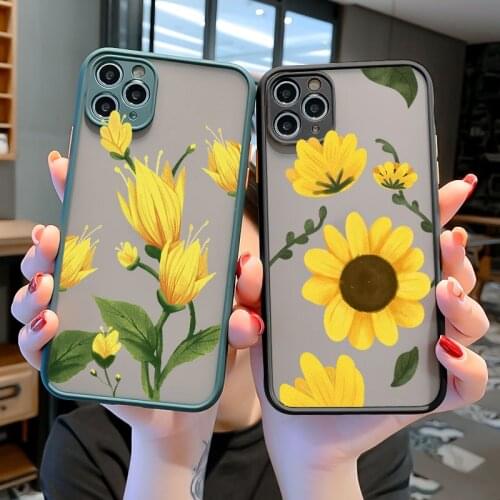 Flower Sunflower Chrysanthemum Phone Case For iPhone XS Max XR X 11 12 Pro Max 7 8 6S Plus SE 2020 Shockproof Back Cover Fundas