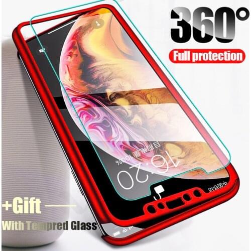 360-Full Cover Phone Case For iPhone 12 XS 11 Pro Max 7 8 Plus 6 6S 5 5S Protective Case For iPhone X XR SE 2020 Case With Glass