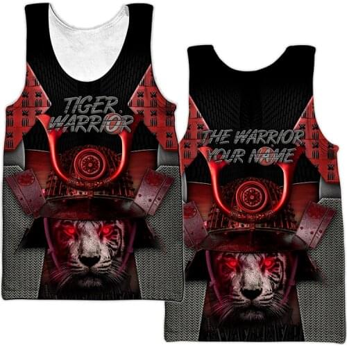 CLOOCL Samurai Armor Oni Mask Tattoo Vest 3D Printed Men Tank Tops Harajuku Fashion Sleeveless Shirt Streetwear Unisex Tank-top