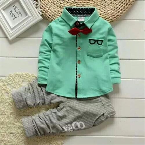 Baby Boys Spring Autumn Clothes Children gentleman Shirts Pants 2Pcs/sets Infant Outfit Kids Fashion Toddler Casual Tracksuits