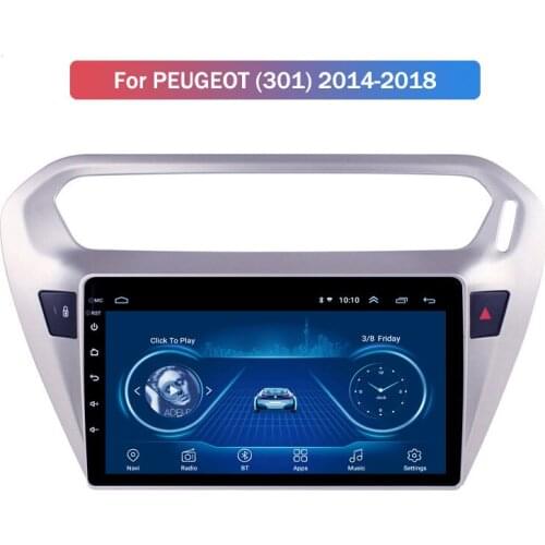 For Peugeot 301 14-18 GPS Navigation on Board Navigation Zksoftware Large Screen All-in-One Machine 9'' Android9 autoradio video