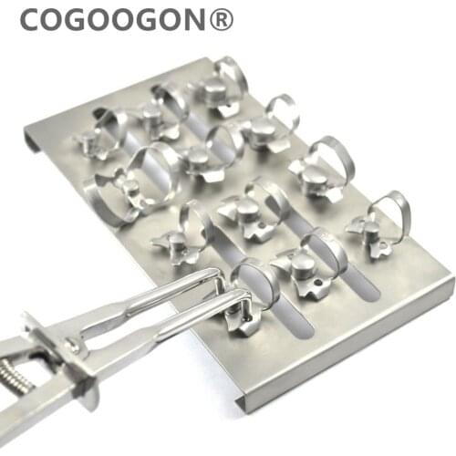 ENDODONTIC DENTAL RUBBER DAM CLAMPS HOLDING TRAY WITH 12Pcs Rubber Dam Clamps RESTORATIVE