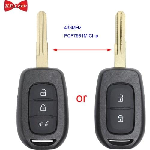 KEYECU for Renault Clio 4 Duster Dokker Trafic Logan Symbol 2013 2014 2015 2016 2017 Remote Car Key Fob 433MHz PCF7961M Chip