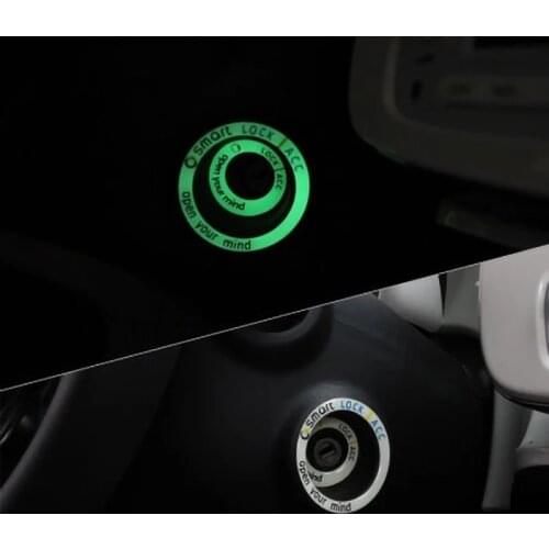 Car Key Start up Ring Fluorescent 3D Decoration stickers For Mercedes Smart 453 Fortwo Forfour Ignition Switch Keyhole Sticker