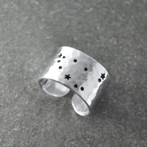 Capricorn Zodiac Constellation Ring,Capricorn ring, Capricorn birthday gift,Wide zodiac ring, Horoscope Ring, Astrology Jewelry