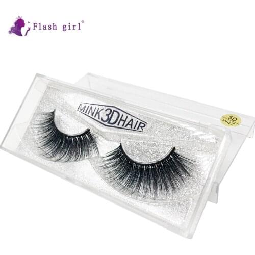 Flash Girl 1 Pair False Eyelashes 5D Mink Lashes Natural Long Thick Fake Eye Lashes Soft Makeup Eyelash Extension 5D-W47