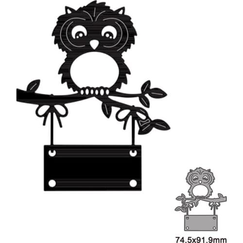 Cute Animal Owl Tree Branch Wooden Board Metal Cutting Dies Mold Scrapbook Craft Mold Template Embossing Paper Mold Making New