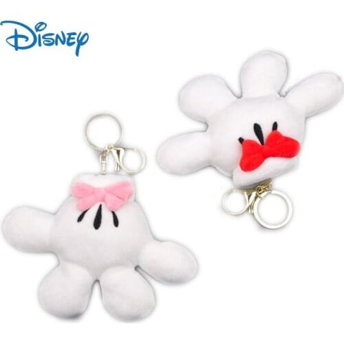 Disney Cute Plush Mickey Minnie Mouse Keyring Kawaii Bag Pendant Key Chain Accessories Plush Dolls Toys Keychain Gifts for Kids