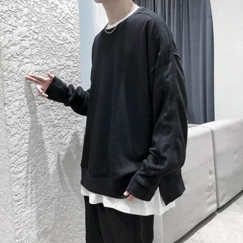 2021 Mens Long Sleeves Youth Coats Hip-hop Style Loose Hoodies Cotton Casual Pullover Clothes Sweatshirts Large Size M-5XL