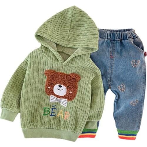 New Spring Autumn Children Cartoon Clothes Baby Boys Girls Hoodies Pants 2Pcs/sets Kids Infant Costume Toddler Casual Tracksuits