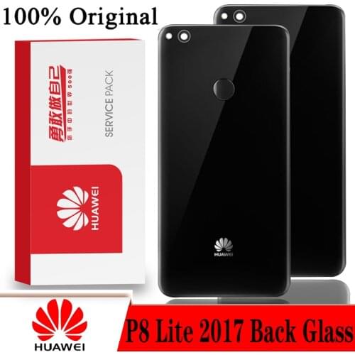 Original Back Cover for HUAWEI P8 Lite 2017 Tempered Glass Spare Parts Back Battery Door Housing with Camera Frame Repair Parts