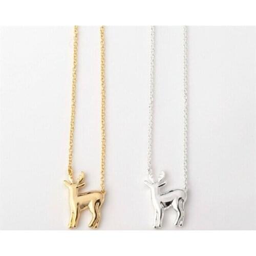 30PCS Christmas Deer Elk Necklace Cute Animal Bambi Moose Fawn Alpaca Reindeer Antler Necklace Snape and Lily Patronus Necklaces