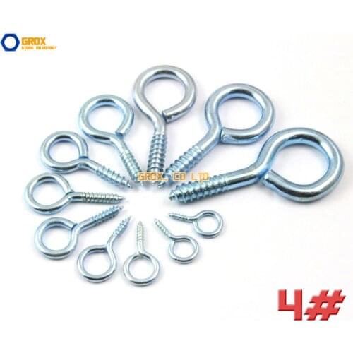 100 Pieces 4# Eye Pin Hook Wood Screw Eyelet